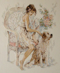 Lanarte 33826 - Girl in Cair with Dog